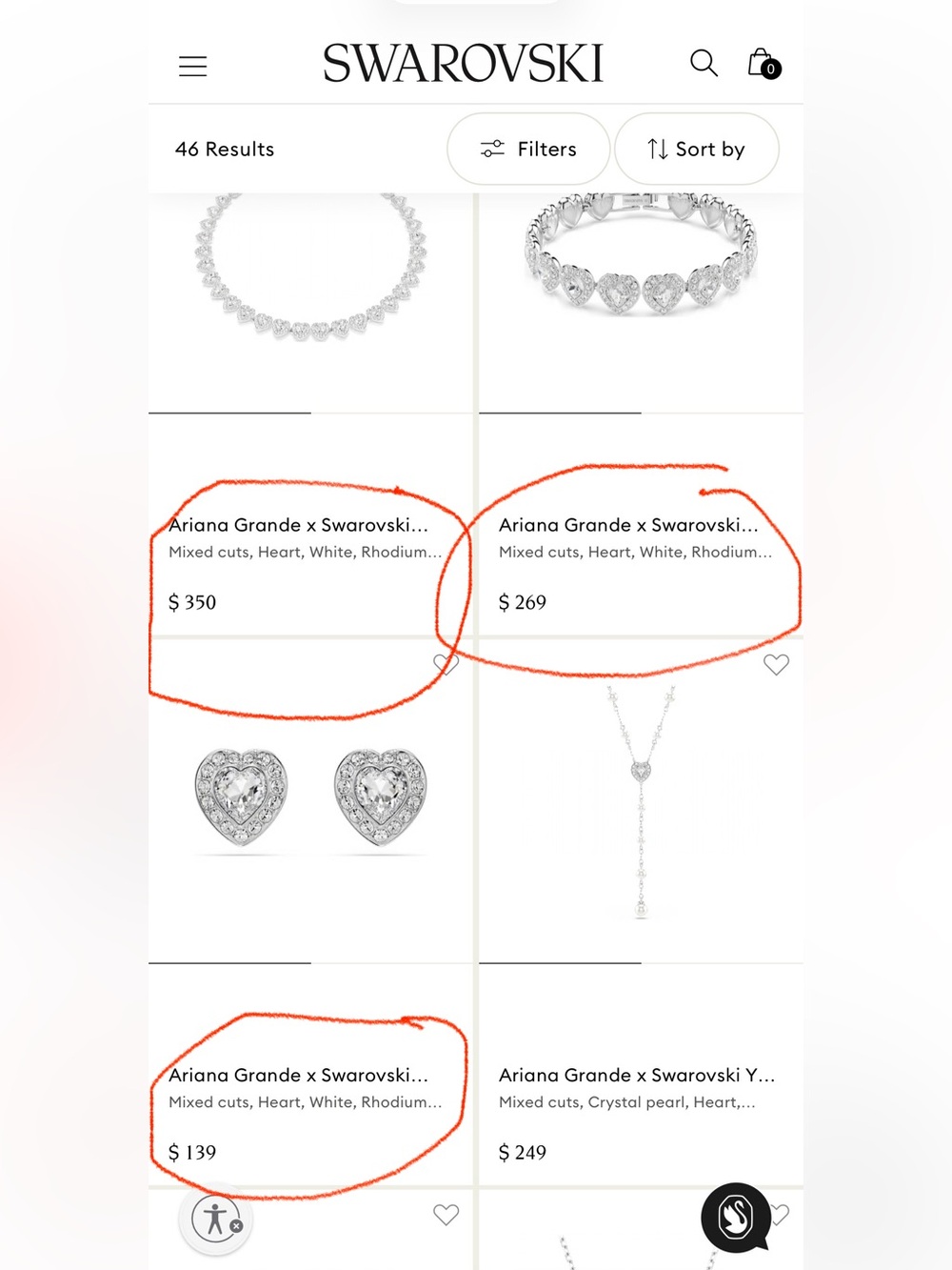 Swarovski Pink Crystal Heart Necklace and Earring Set - Picture 3 of 3
